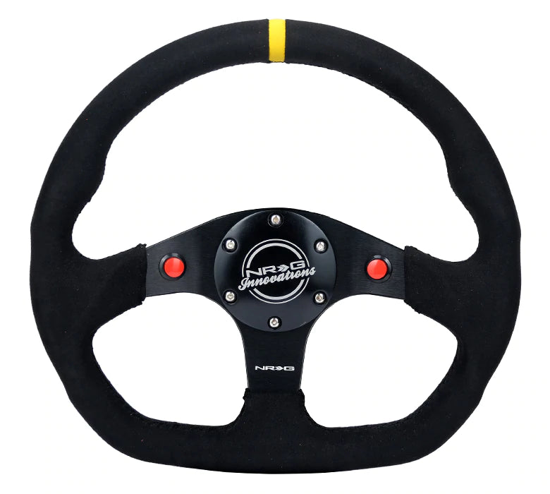 NRG Innovations FLAT BOTTOM STEERING WHEEL ALCANTARA