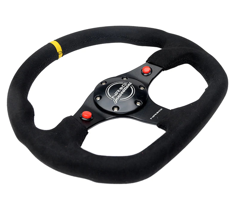 NRG Innovations FLAT BOTTOM STEERING WHEEL ALCANTARA