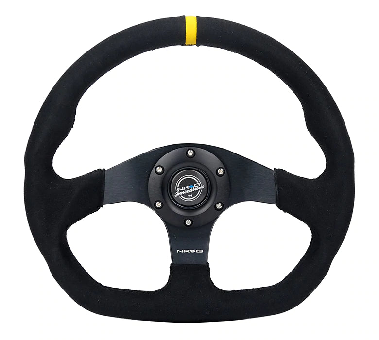 NRG Innovations FLAT BOTTOM STEERING WHEEL ALCANTARA