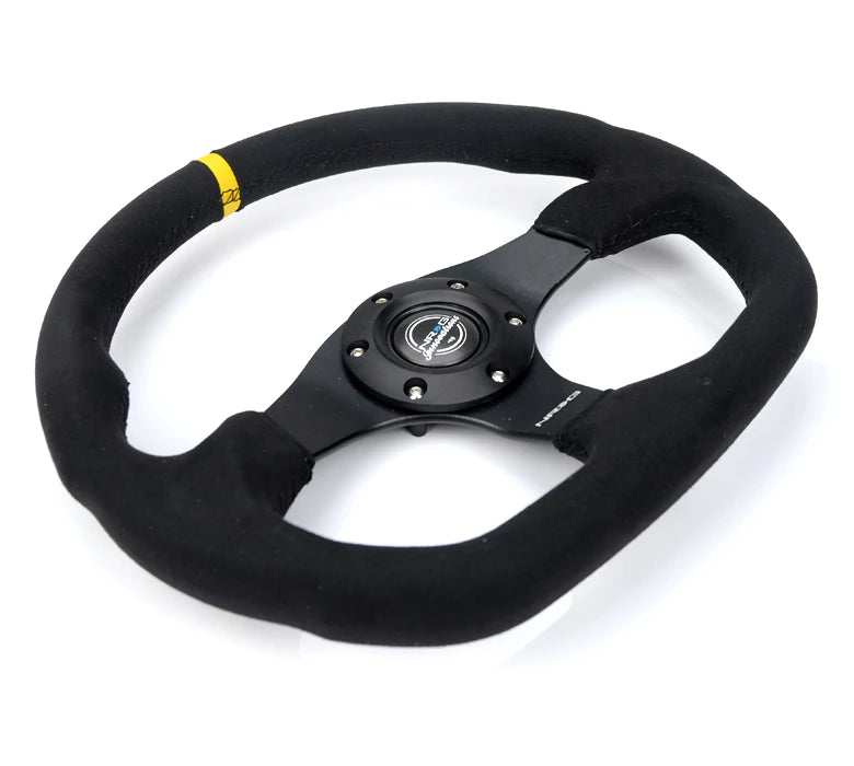 NRG Innovations FLAT BOTTOM STEERING WHEEL ALCANTARA