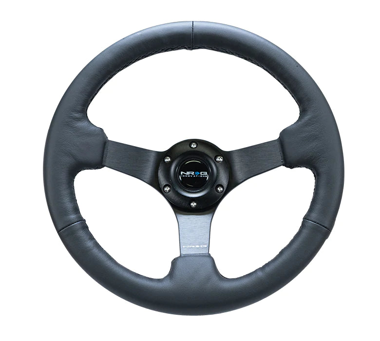 NRG Innovations 330MM DEEP DISH STEERING WHEEL LEATHER RST-033BK-R