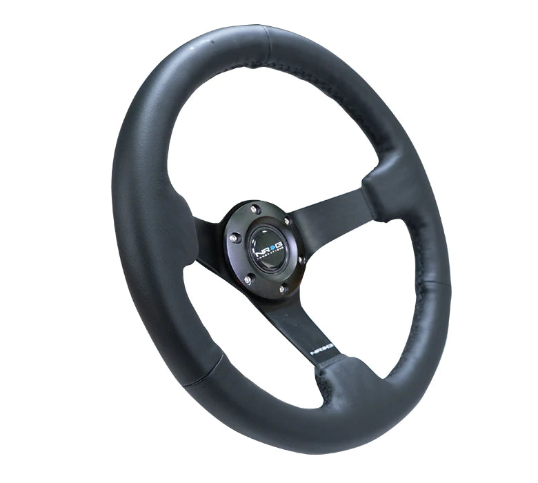 NRG Innovations 330MM DEEP DISH STEERING WHEEL LEATHER RST-033BK-R