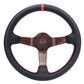 NRG Innovations CARBON FIBER COLORED STEERING WHEEL 350MM DEEP DISH Red