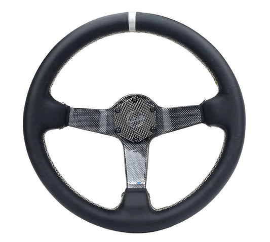 NRG Innovations CARBON FIBER COLORED STEERING WHEEL 350MM DEEP DISH Silver