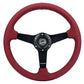 NRG Innovations 350MM FLAT STEERING WHEEL ALCANTARA Burgundy