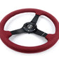 NRG Innovations 350MM FLAT STEERING WHEEL ALCANTARA Burgundy