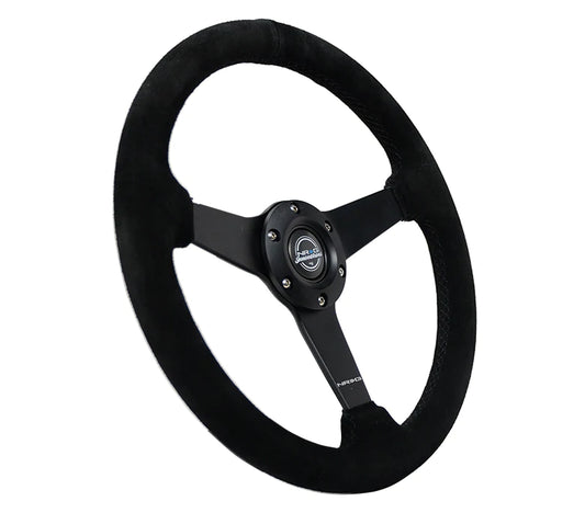 NRG Innovations 350MM FLAT STEERING WHEEL SUEDE RST-037MB-S