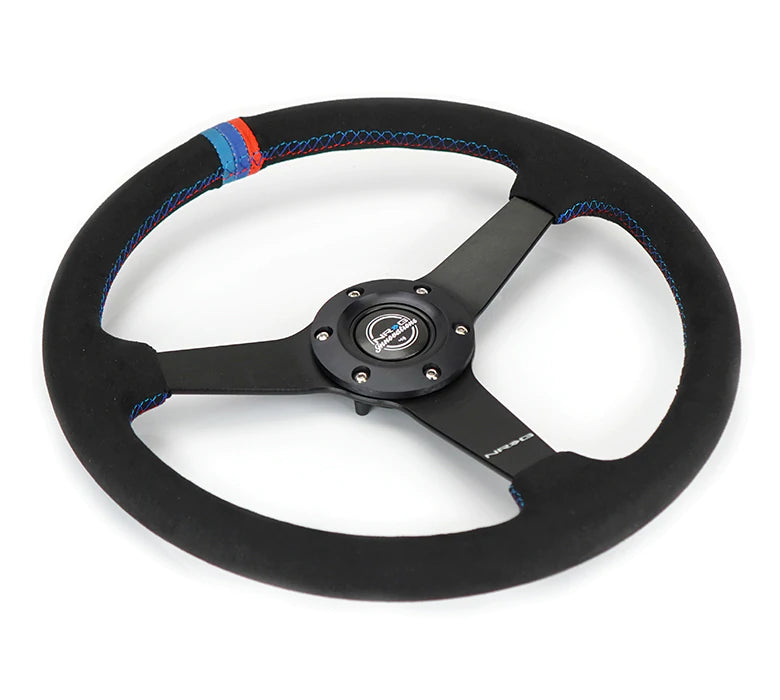 NRG Innovations 350MM FLAT STEERING WHEEL ALCANTARA M3