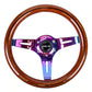 Products NRG Innovations 310MM WOOD GRAIN STEERING WHEEL Brown and Neo Chrome