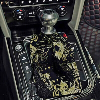 JDM Black Wave Koi Fish Cherry Blossom Sakura Shift Boot Cover Universal At/MT